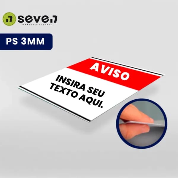 PLACA PS 3MM - COM ADESIVO VINIL